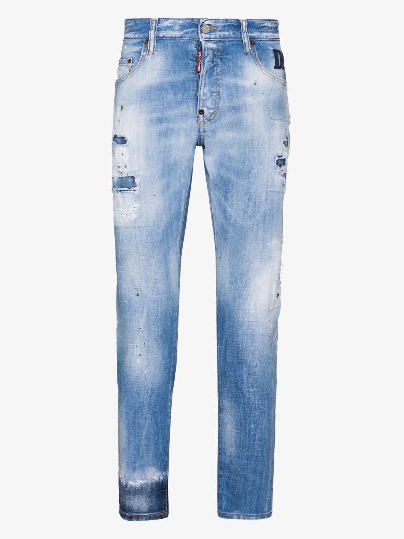 Ripped Straight-leg Jeans