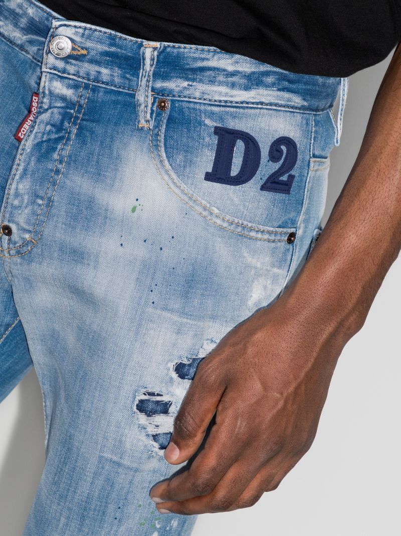 Ripped Straight-leg Jeans