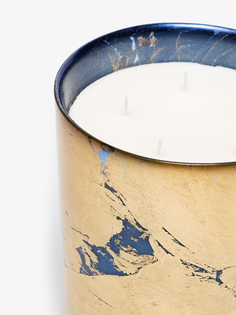 Gold and Blue Fir Candle
