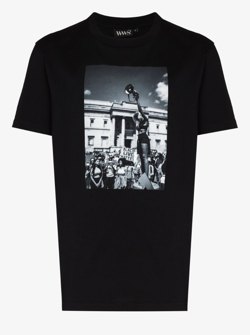 Megaphone Print Short Sleeve T-shirt
