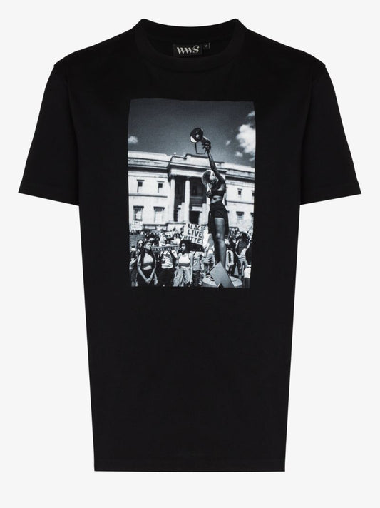 Megaphone Print Short Sleeve T-shirt