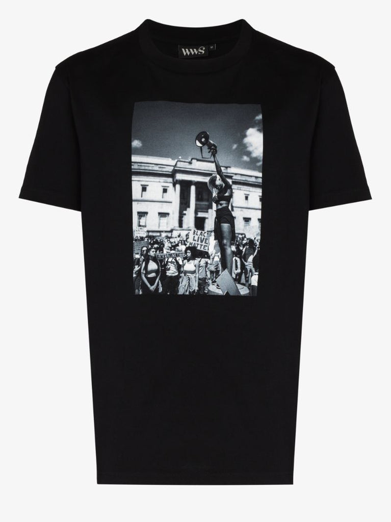 Megaphone Print Short Sleeve T-shirt