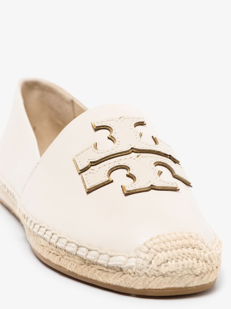 Neutral Ines Flat Leather Canvas Espadrilles