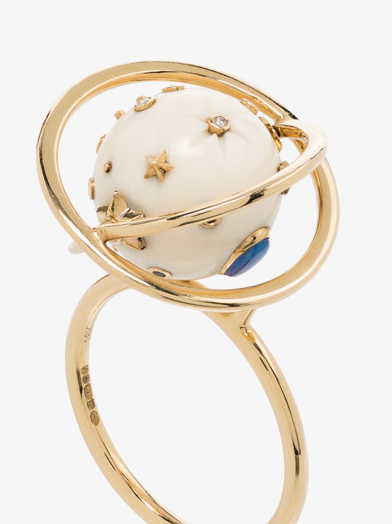 18k Yellow Gold Galaxy Spinning Diamond Ring
