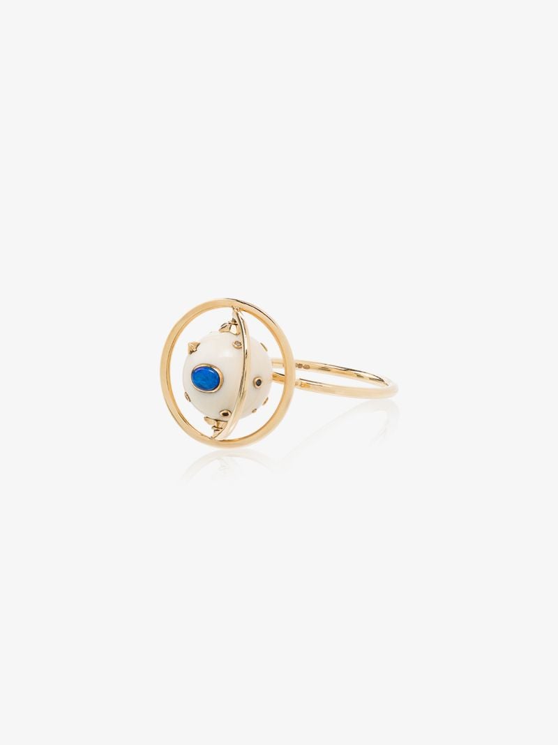 18k Yellow Gold Galaxy Spinning Diamond Ring