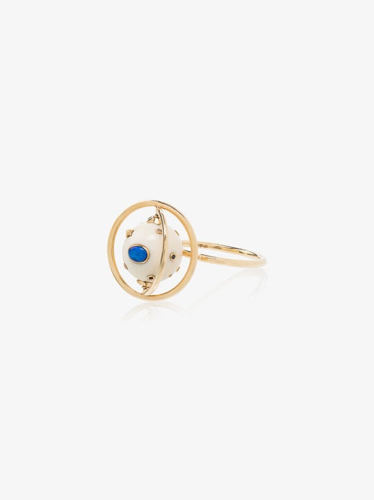 18k Yellow Gold Galaxy Spinning Diamond Ring