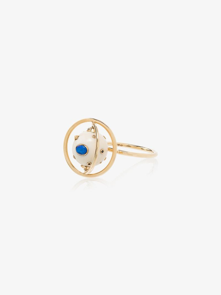 18k Yellow Gold Galaxy Spinning Diamond Ring