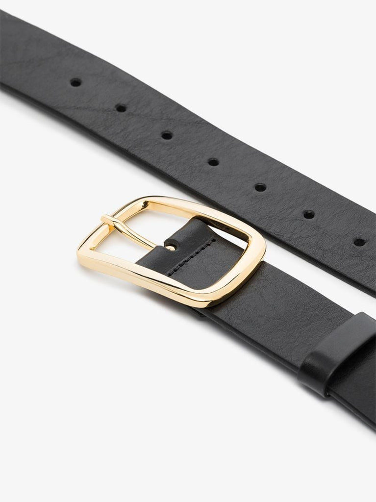 Black Avery Leather Belt
