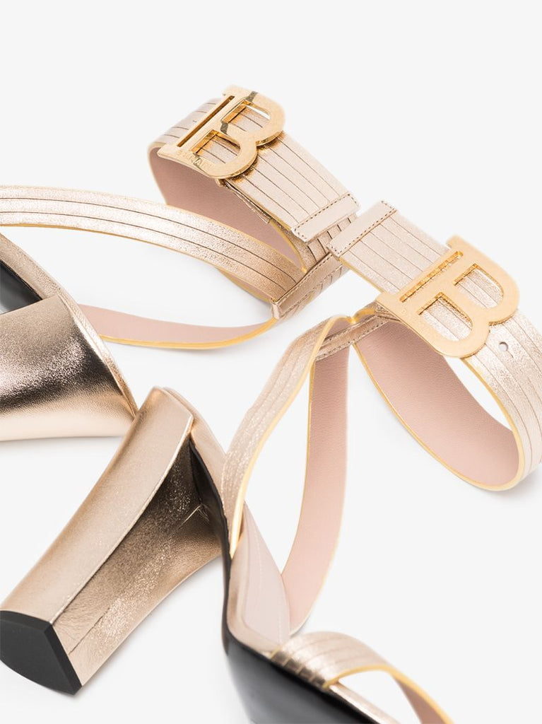 Gold Stella 95 Leather Sandals