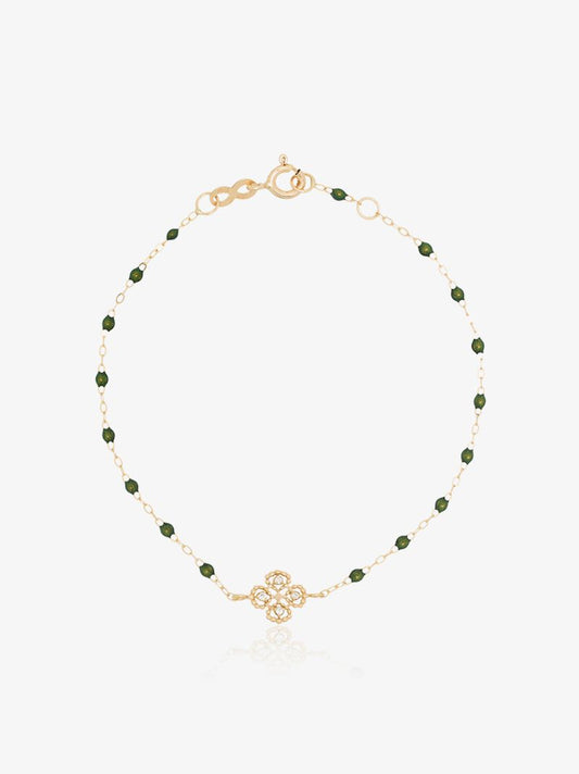 18k Yellow Gold Lucky Clover Classic Gigi 17 Cm Diamond Bracelet
