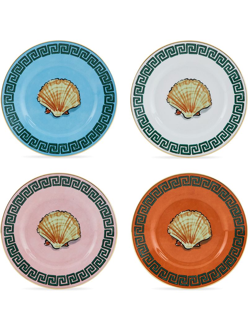 Multicolour Il Viaggio Di Nettuno Bread Plates Set