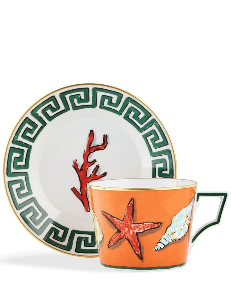 Orange Il Viaggio Di Nettuno Porcelain Teacup Set