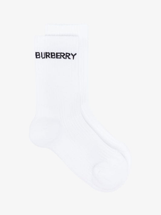 White Logo Intarsia Ankle Socks