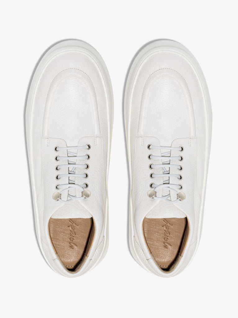 White Cassapana Leather Derby Shoes