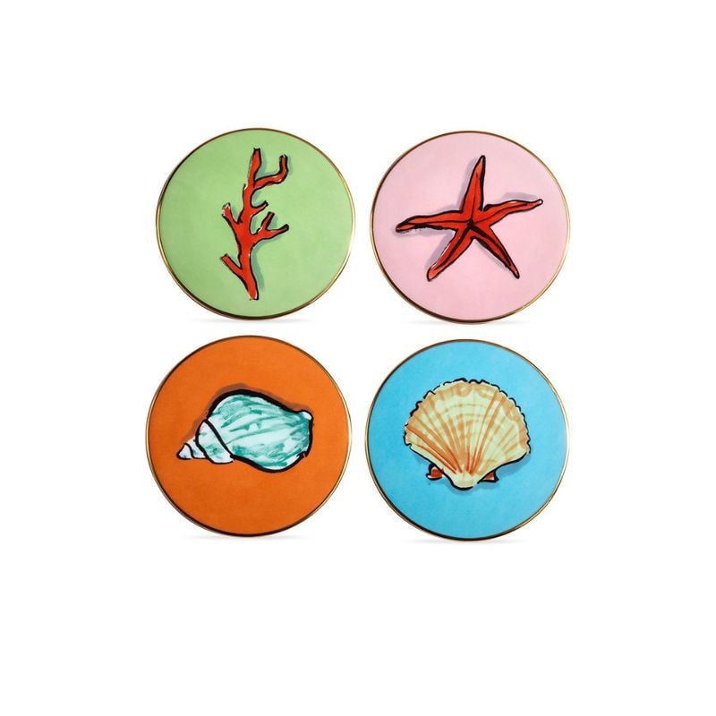 Multicolour Il Viaggio Di Nettuno Porcelain Coaster Set