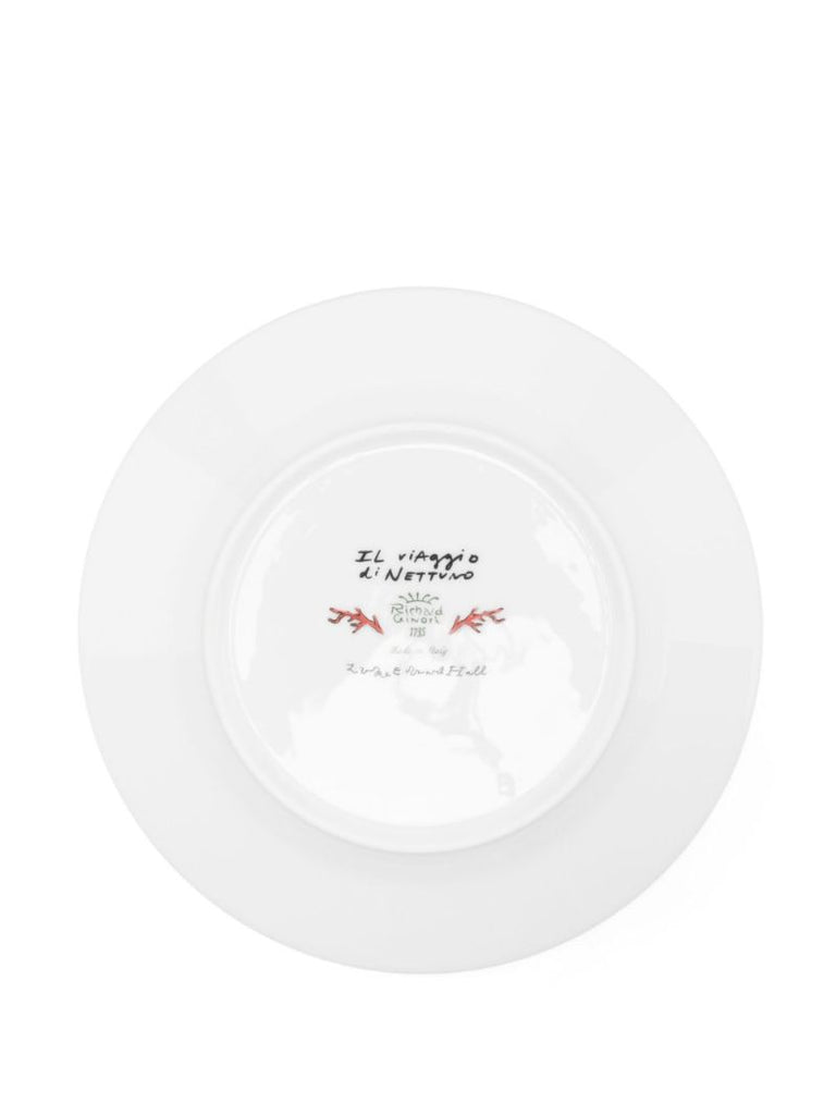Orange Il Viaggio Di Nettuno Porcelain Dessert Plates Set