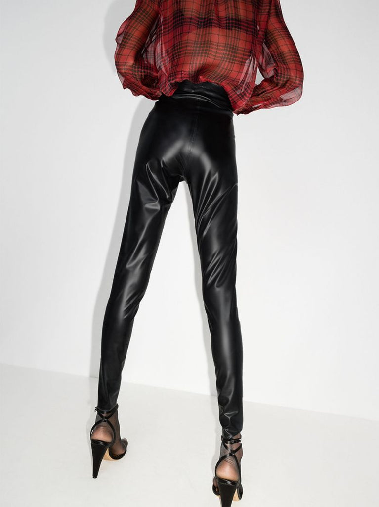High Waist Leather Look Leggings