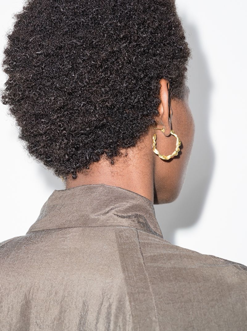 Gold-plated Seaweed Hoop Earrings