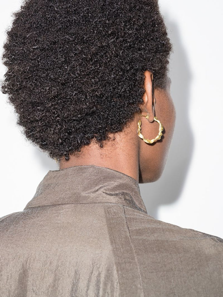 Gold-plated Seaweed Hoop Earrings