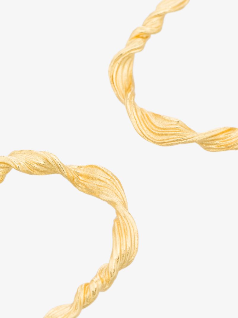 Gold-plated Seaweed Hoop Earrings
