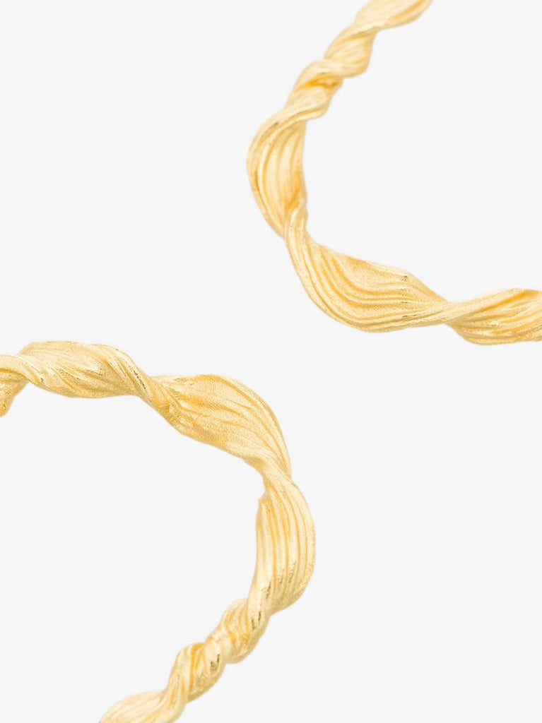 Gold-plated Seaweed Hoop Earrings