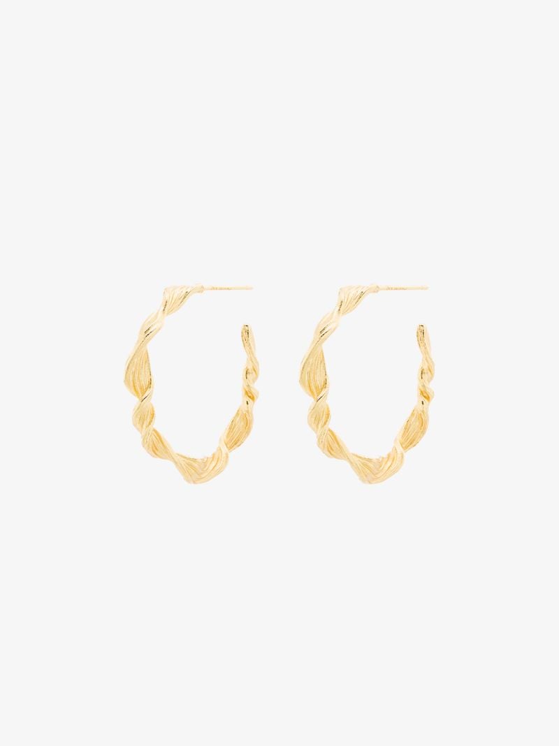 Gold-plated Seaweed Hoop Earrings
