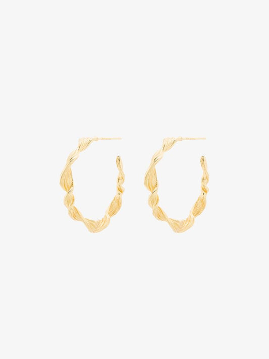 Gold-plated Seaweed Hoop Earrings