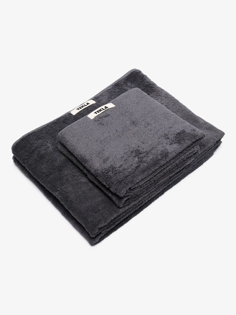 Grey Organic Terry Cotton Towel Set