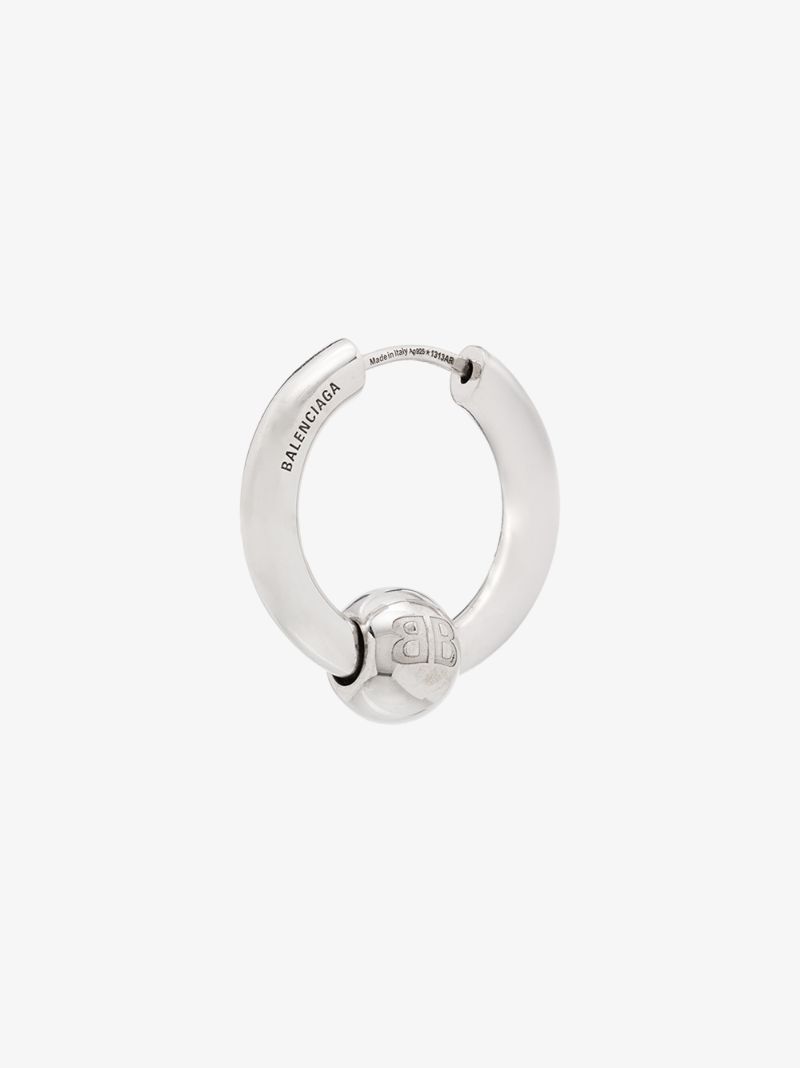 Silver Tone Force Single Hoop Earring