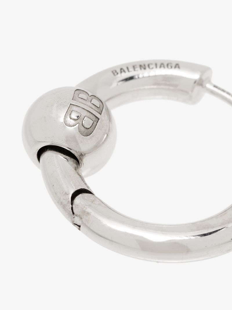 Silver Tone Force Single Hoop Earring