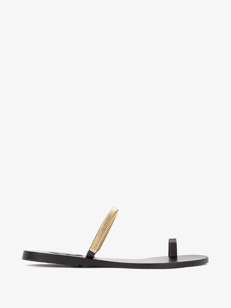 Black Konaki Leather Sandals