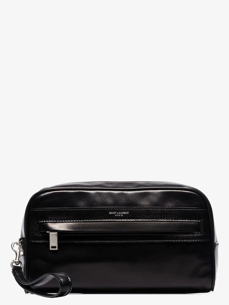 Black Leather Pouch Bag
