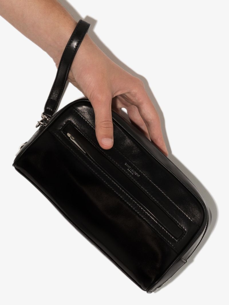 Black Leather Pouch Bag