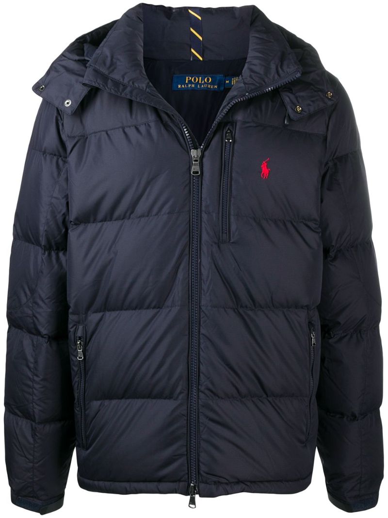 Navy Pony Logo Puffer Jacket