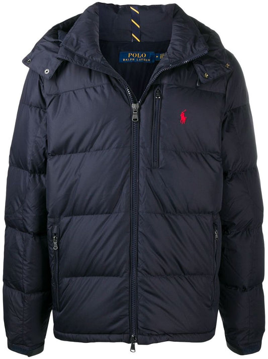Navy Pony Logo Puffer Jacket