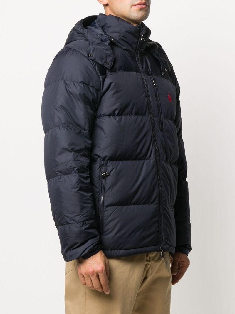 Navy Pony Logo Puffer Jacket