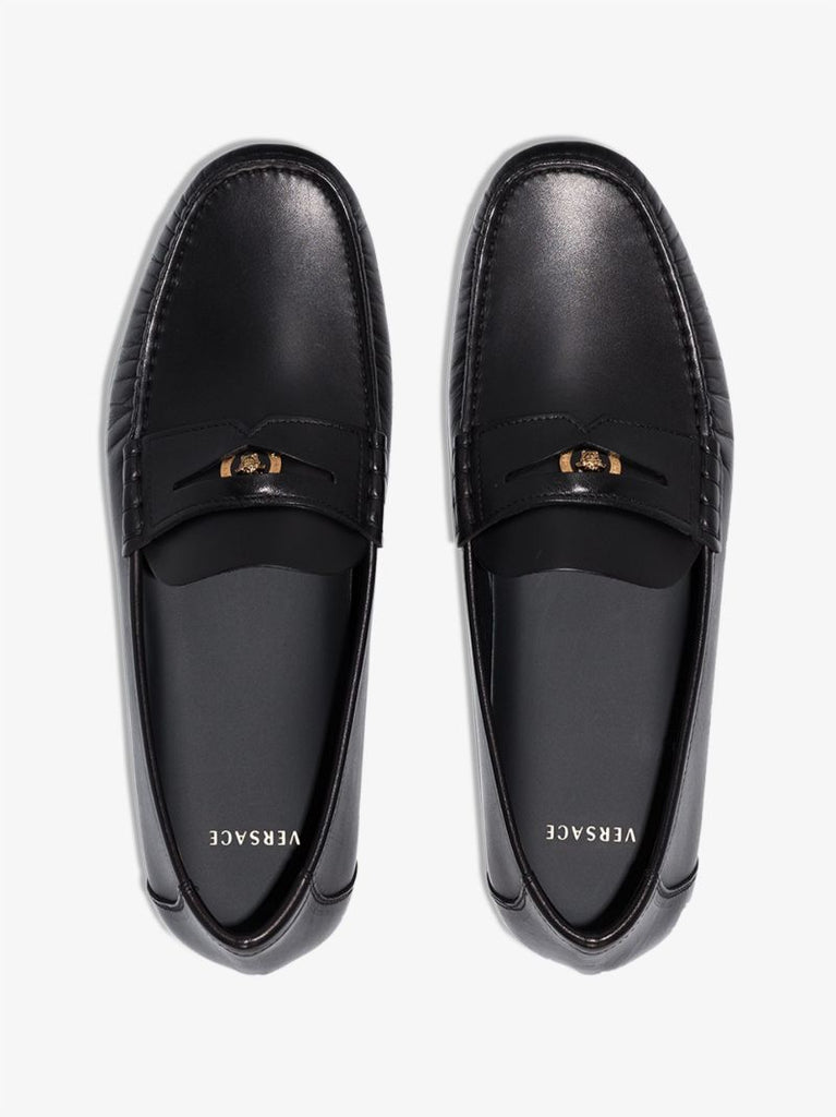 Black Leather Penny Loafers