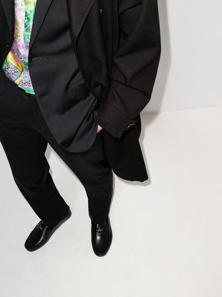 Black Leather Penny Loafers