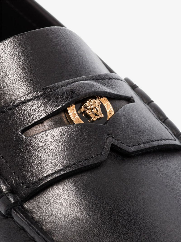 Black Leather Penny Loafers