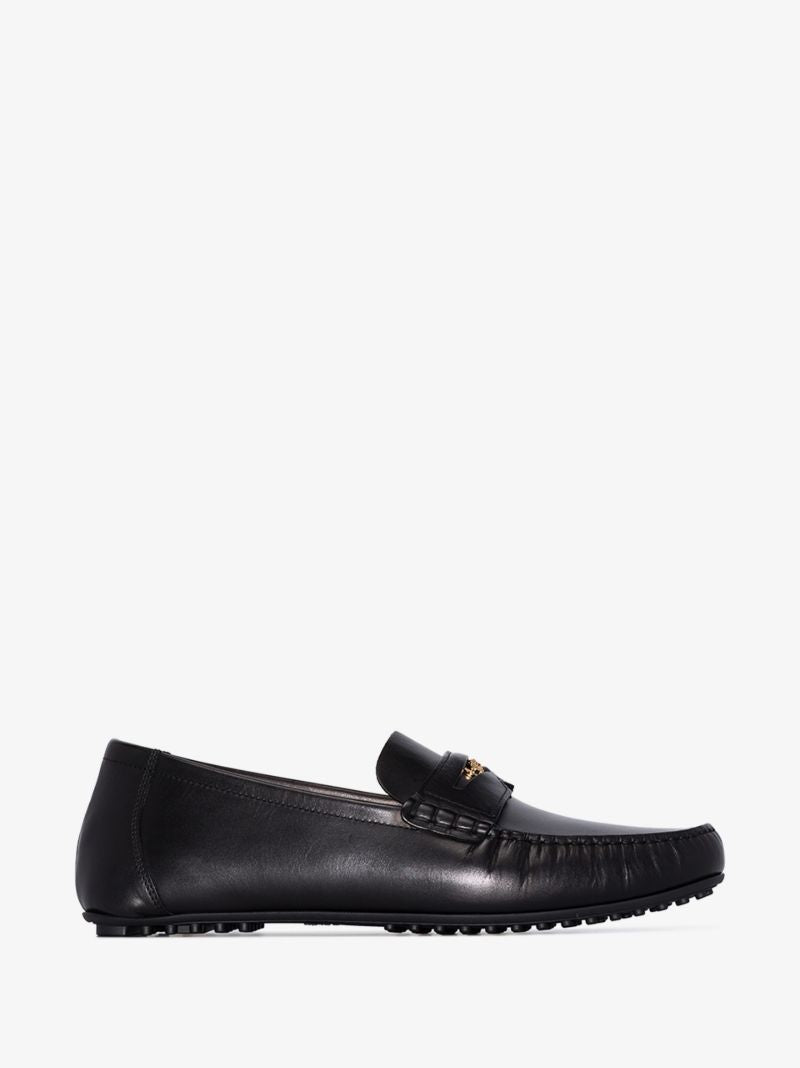 Black Leather Penny Loafers