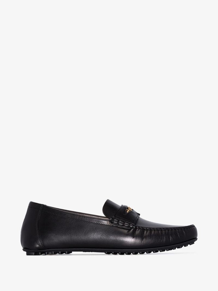 Black Leather Penny Loafers