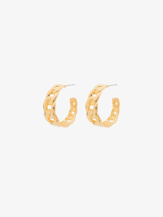 Gold Chain Link Hoop Earrings