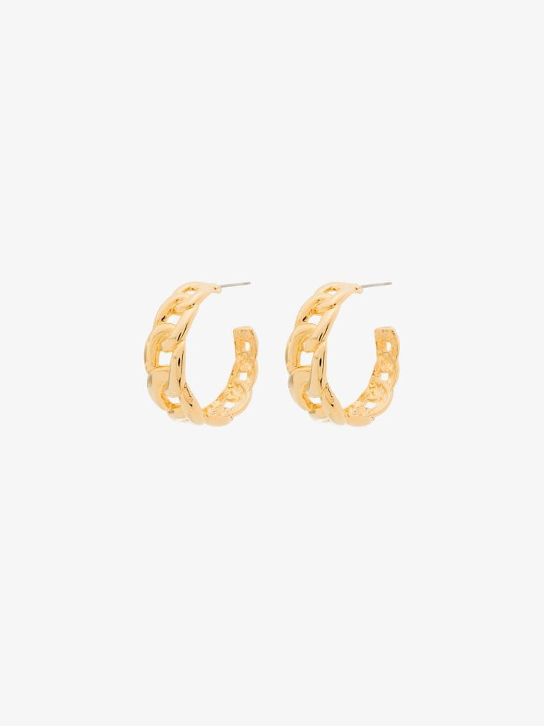 Gold Chain Link Hoop Earrings
