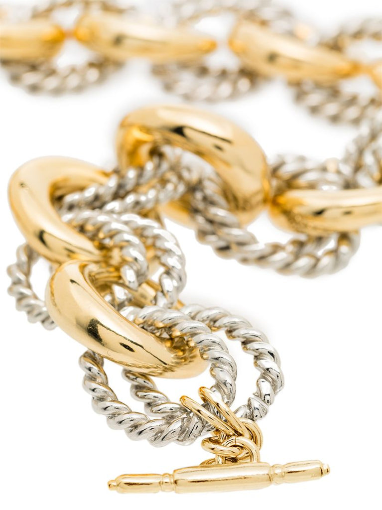 Gold and Silver Tone Rope Chain Necklace
