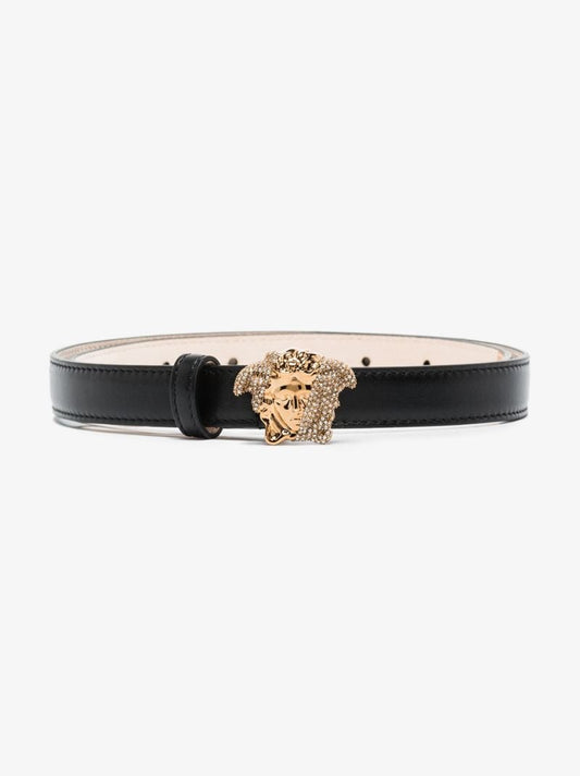 Black Palazzo Medusa Leather Belt