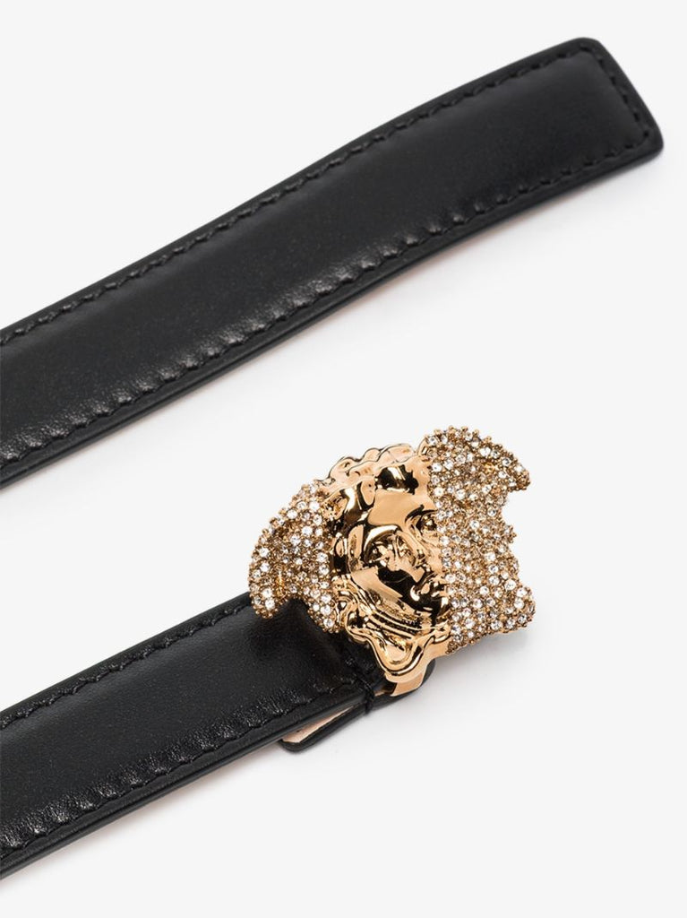 Black Palazzo Medusa Leather Belt