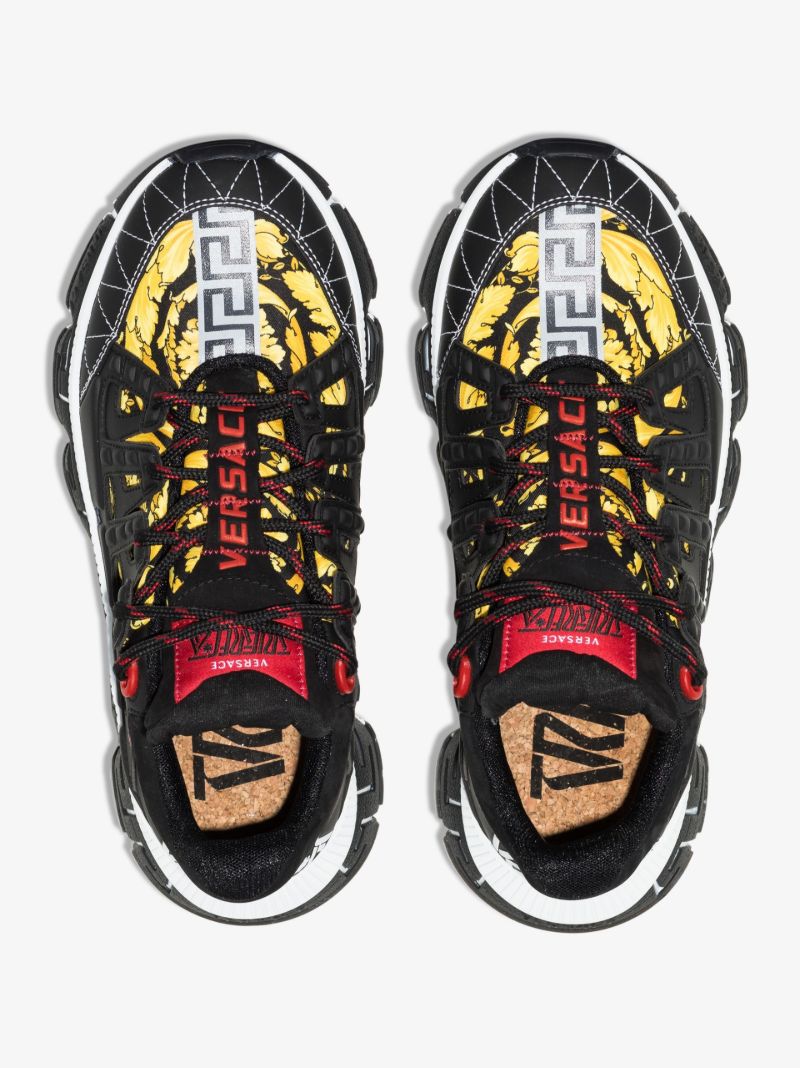 Black Trigreca Baroque Print Sneakers