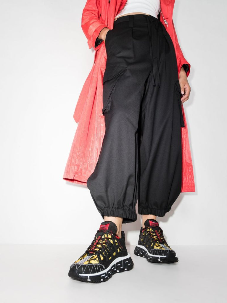 Black Trigreca Baroque Print Sneakers
