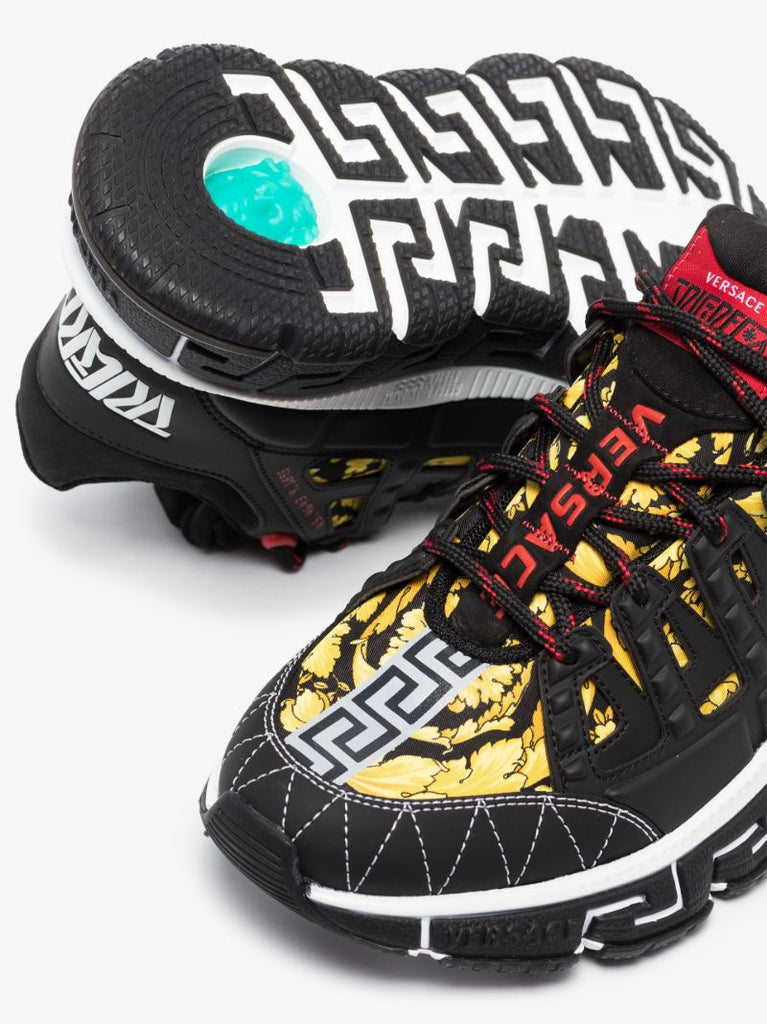 Black Trigreca Baroque Print Sneakers