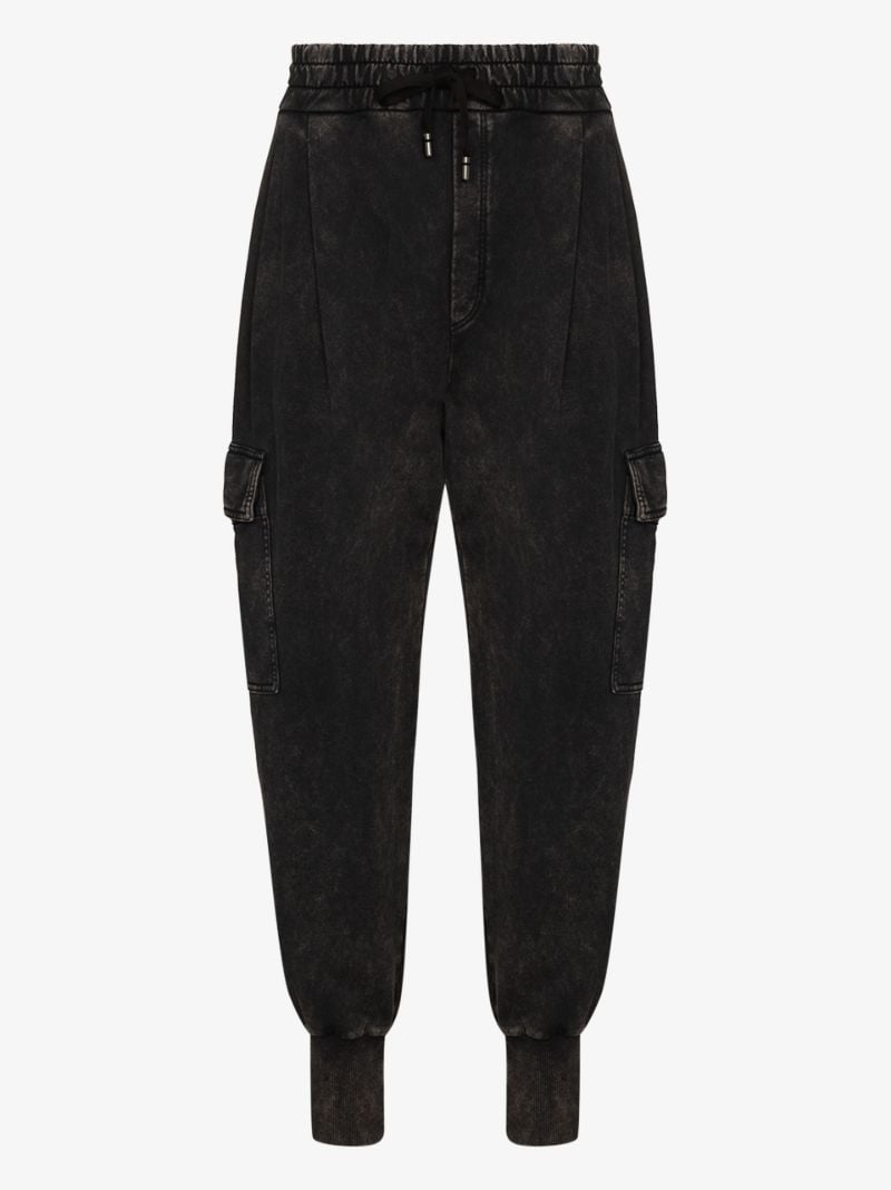 Acid-wash Cargo Track Pants